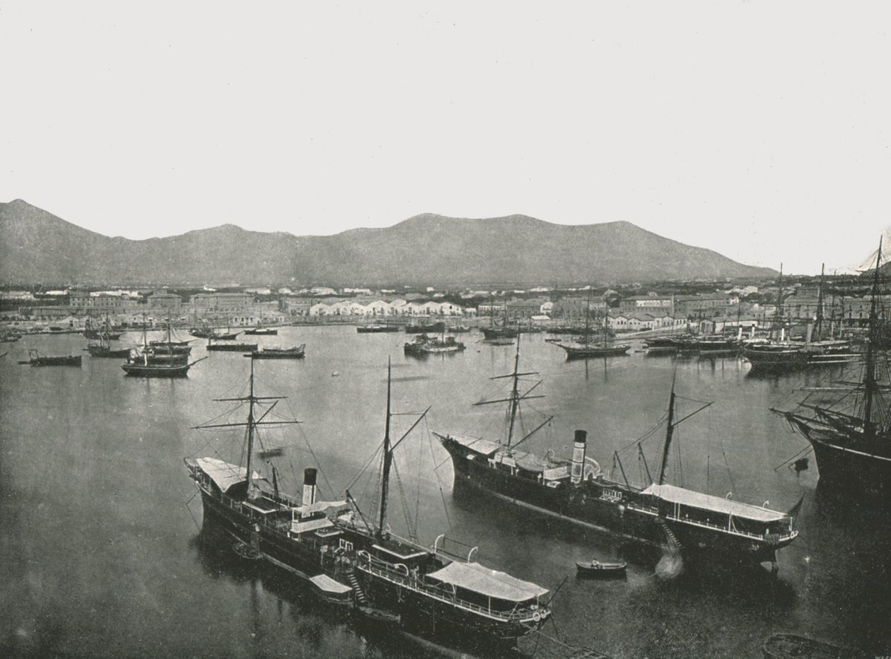 Celkový pohled na přístav, Palermo, Sicílie, Itálie, 1895. od W and S Ltd