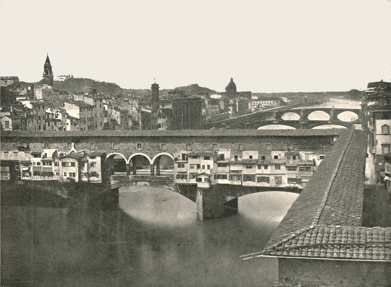 Ponte Vecchio, Florencie, Itálie, 1895. od W and S Ltd