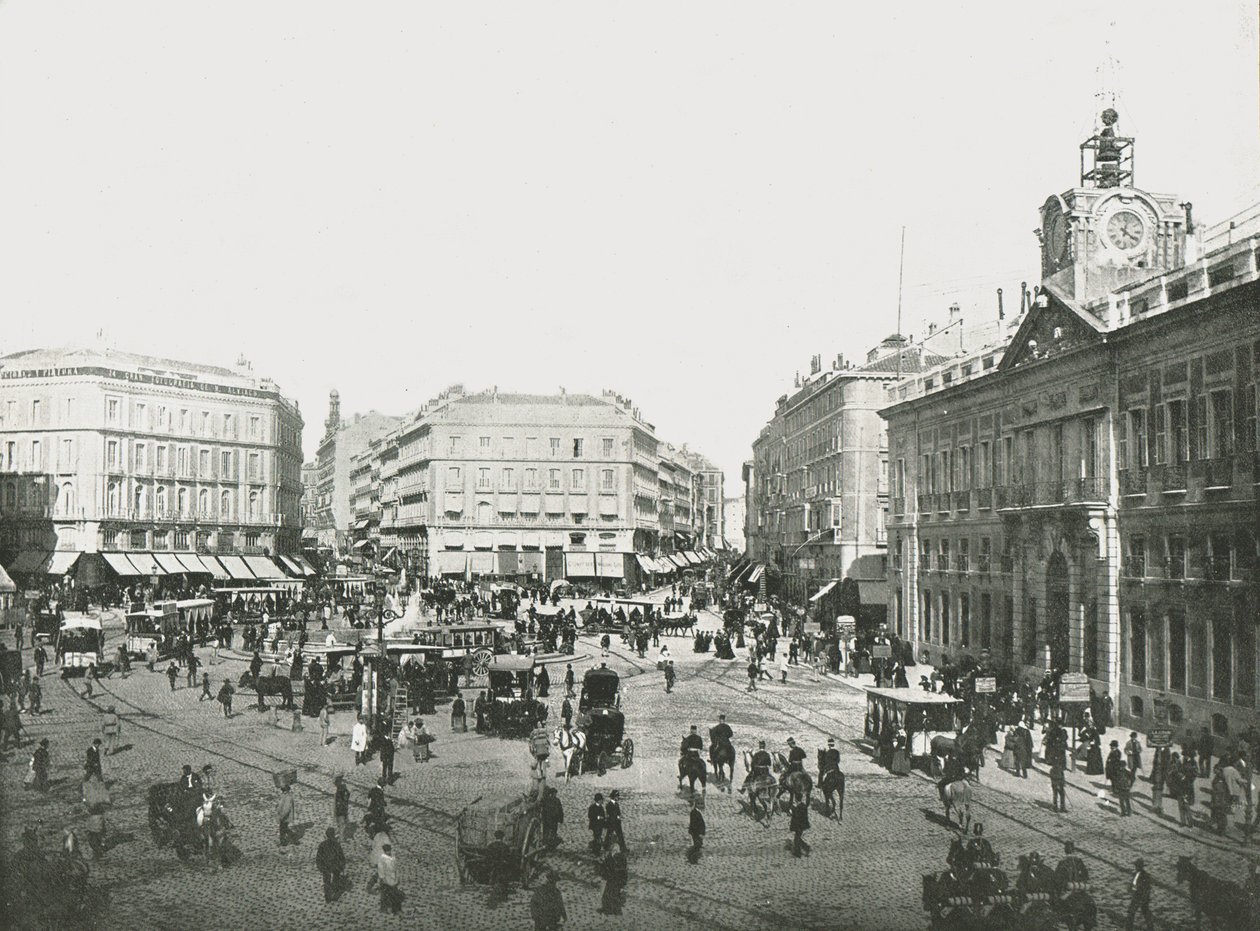 Puerta del Sol, Madrid, Španělsko, 1895. od W and S Ltd
