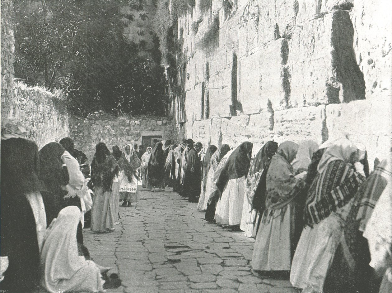 Zeď nářků, Jeruzalém, Palestina, 1895. od W and S Ltd