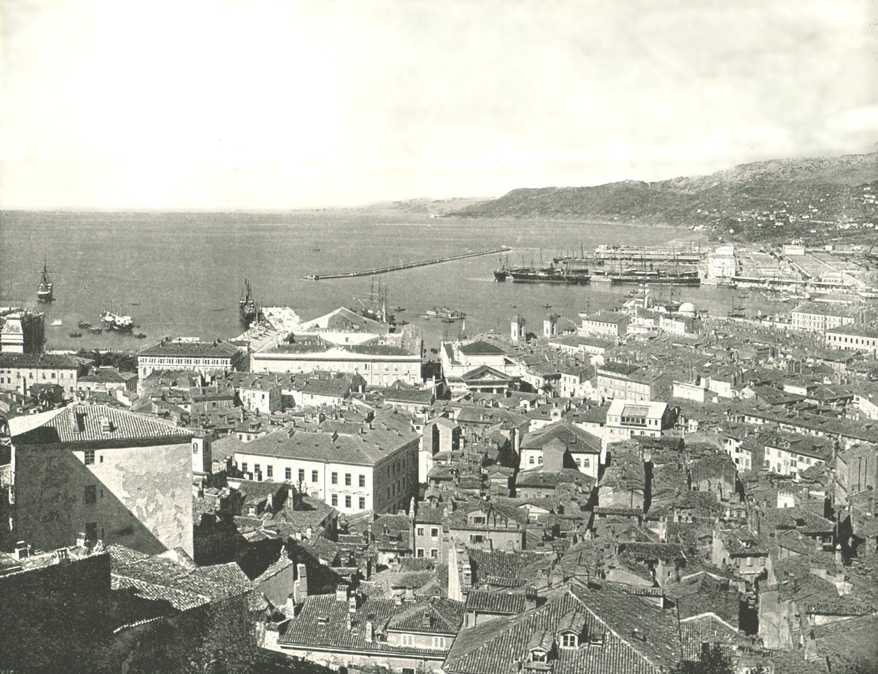 Město a přístav, Terst, Itálie, 1895. od W and S Ltd