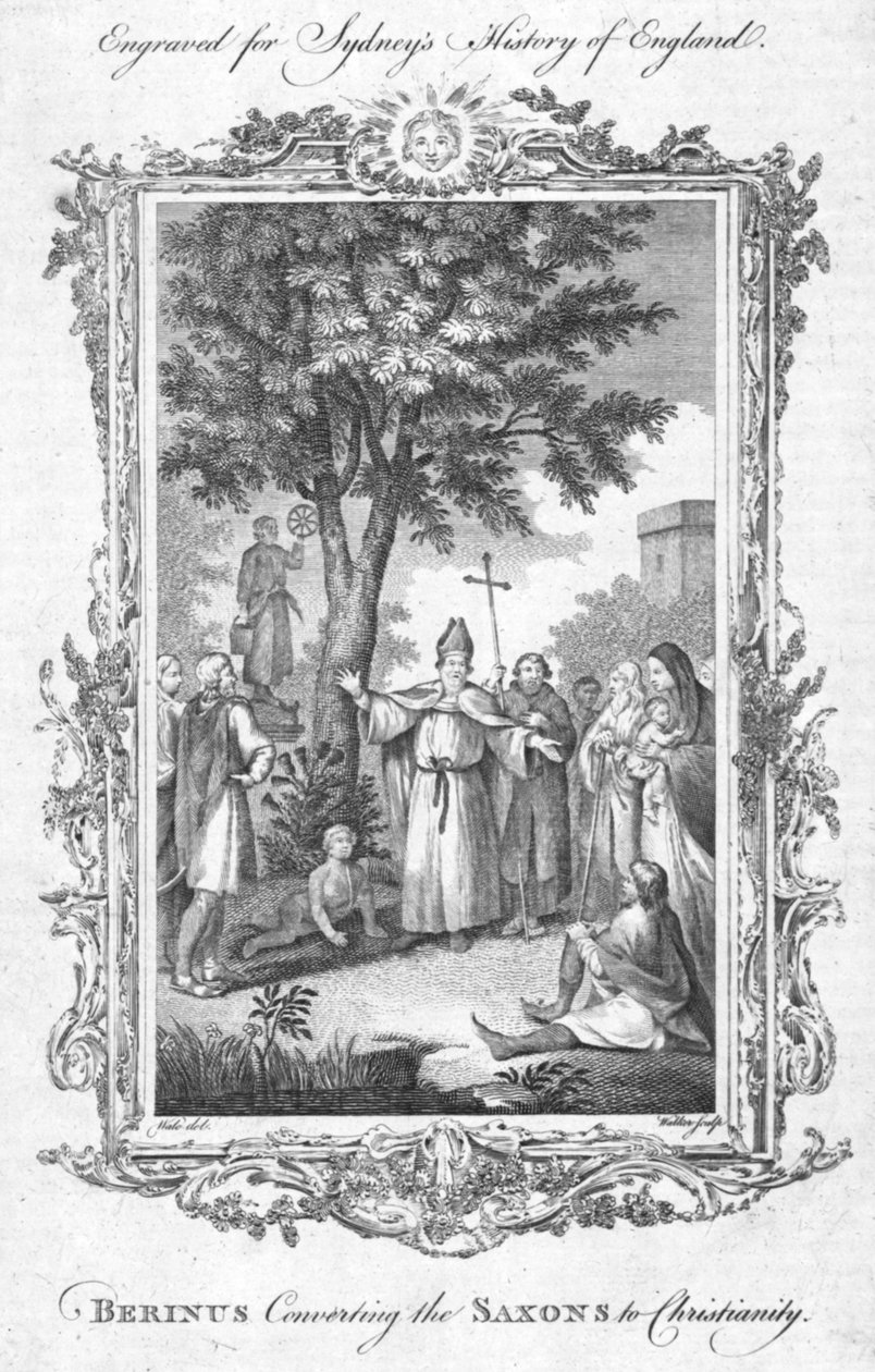 Berinus Obrácení Sasů na křesťanství., c1774 od Walker