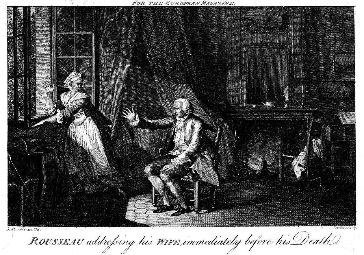 Jean Jacques Rousseau 1712-1778, francouzský osvícenský filozof a pedagog od Walker