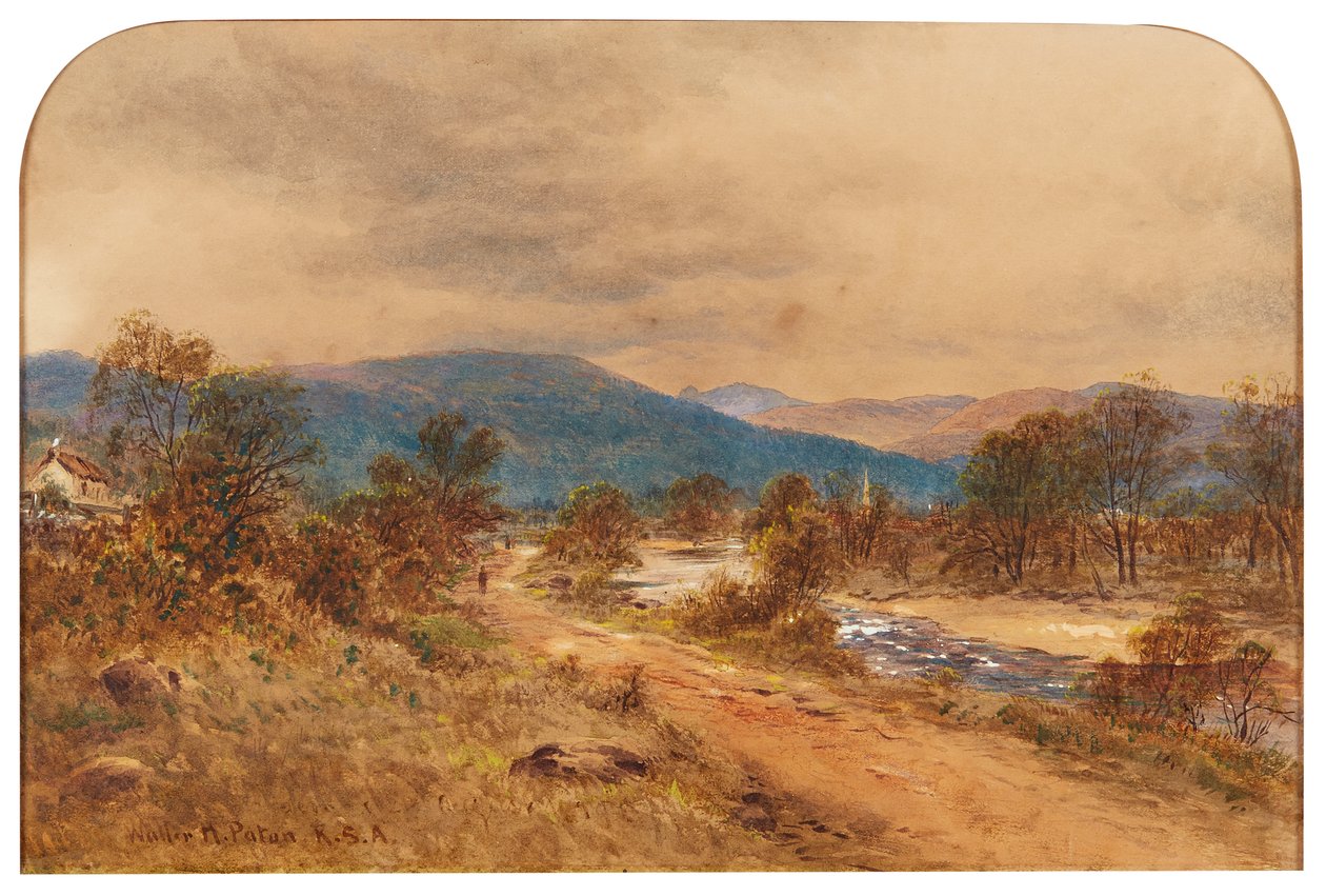 Cesta do Glen Cluny, Braemar - 1876 (akvarel) od Waller Hugh Paton