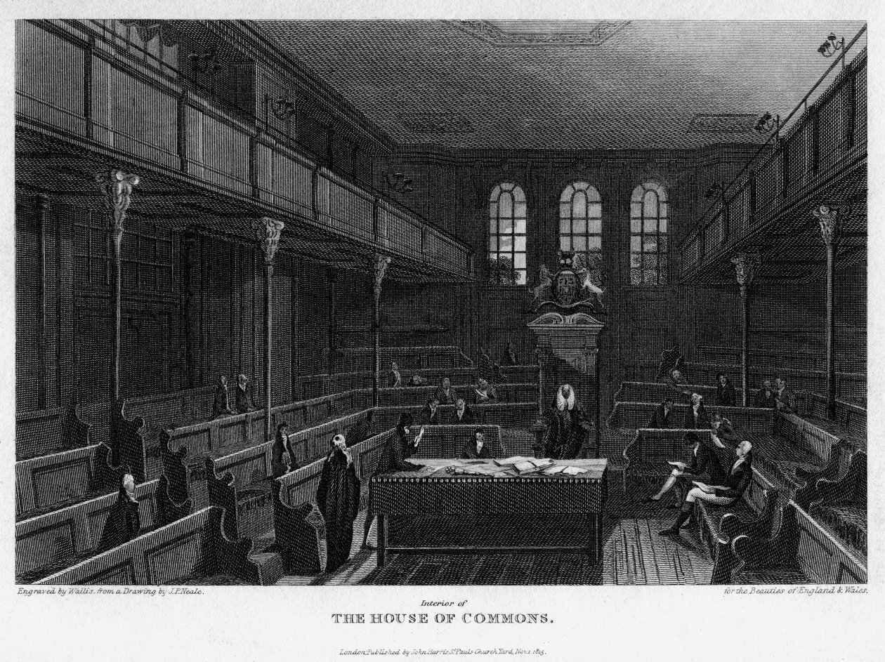 Komora Dolní sněmovny, Westminster, Londýn, 1815. od Wallis
