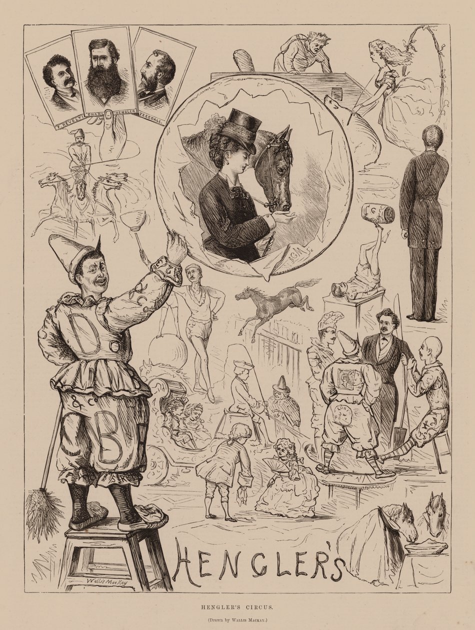 Henglerův cirkus (rytina) od Wallis Mackay