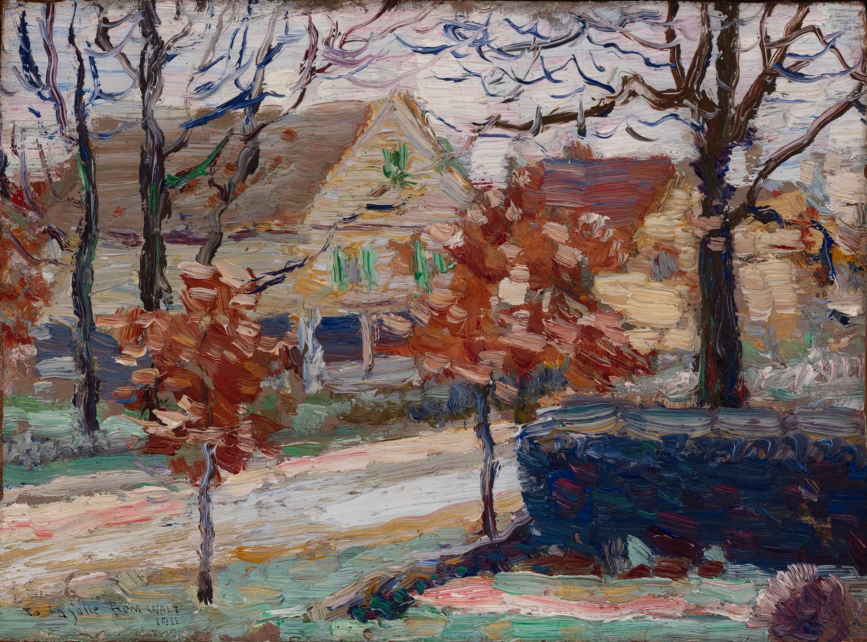 Pohled na Melrose Street z verandy Spiersových od Walt Kuhn
