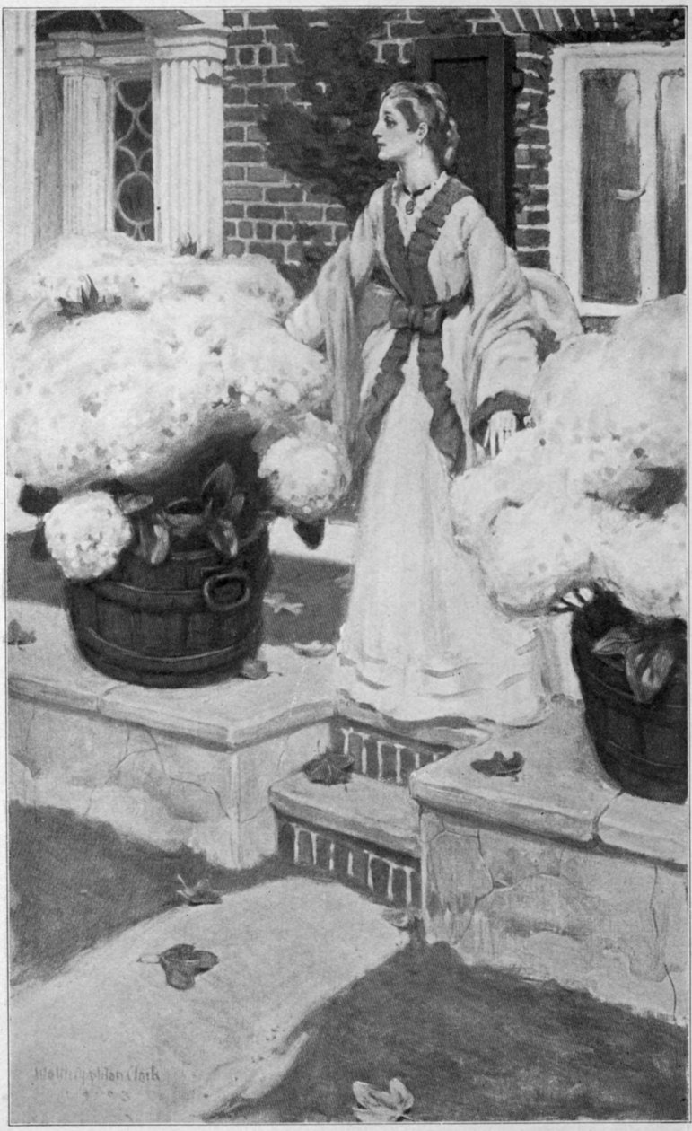 Frontispiece z prvního vydání Sanctuary, novely Edith Wharton od Walter Appleton Clark