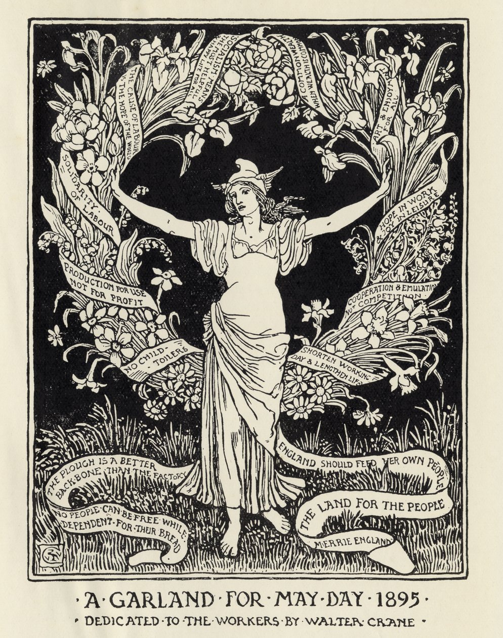 Věnec na první máj, 1895 od Walter Crane