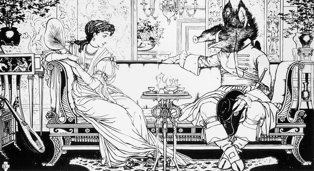 Kráska a zvíře, 1874 od Walter Crane