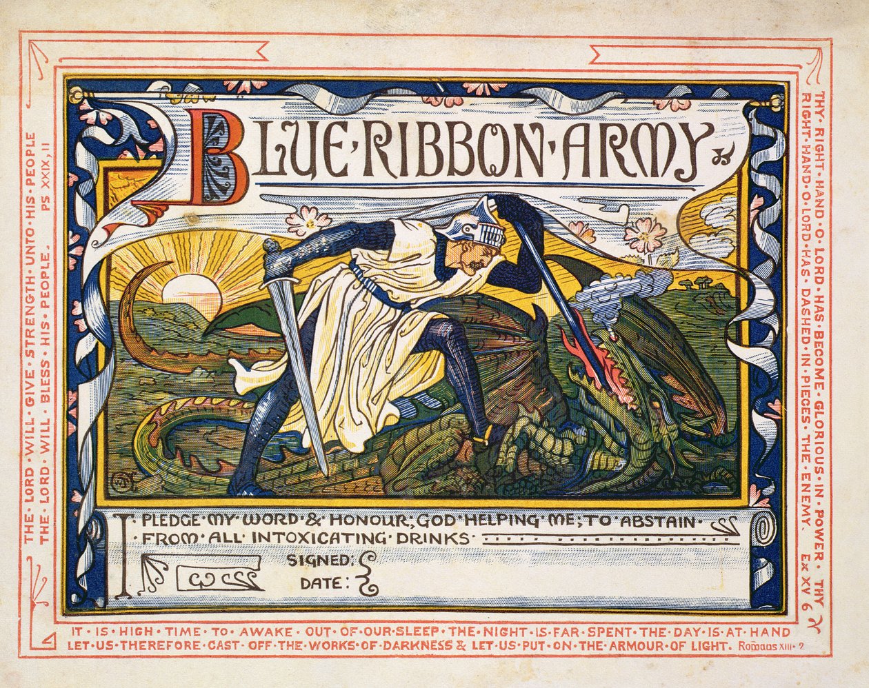 „Armáda modré stuhy, slib pro střídmost“ od Walter Crane