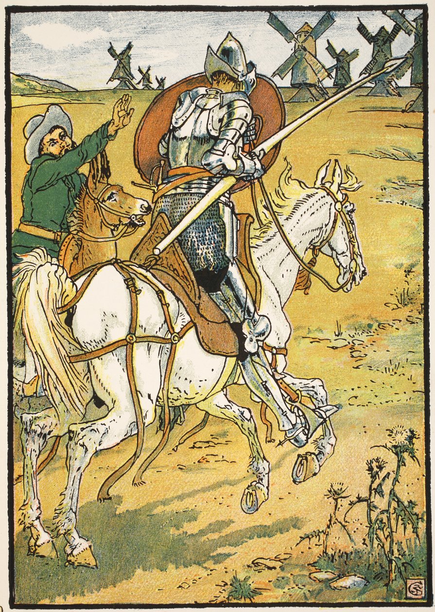 Don Quijote and the Windmills, ilustrace z 