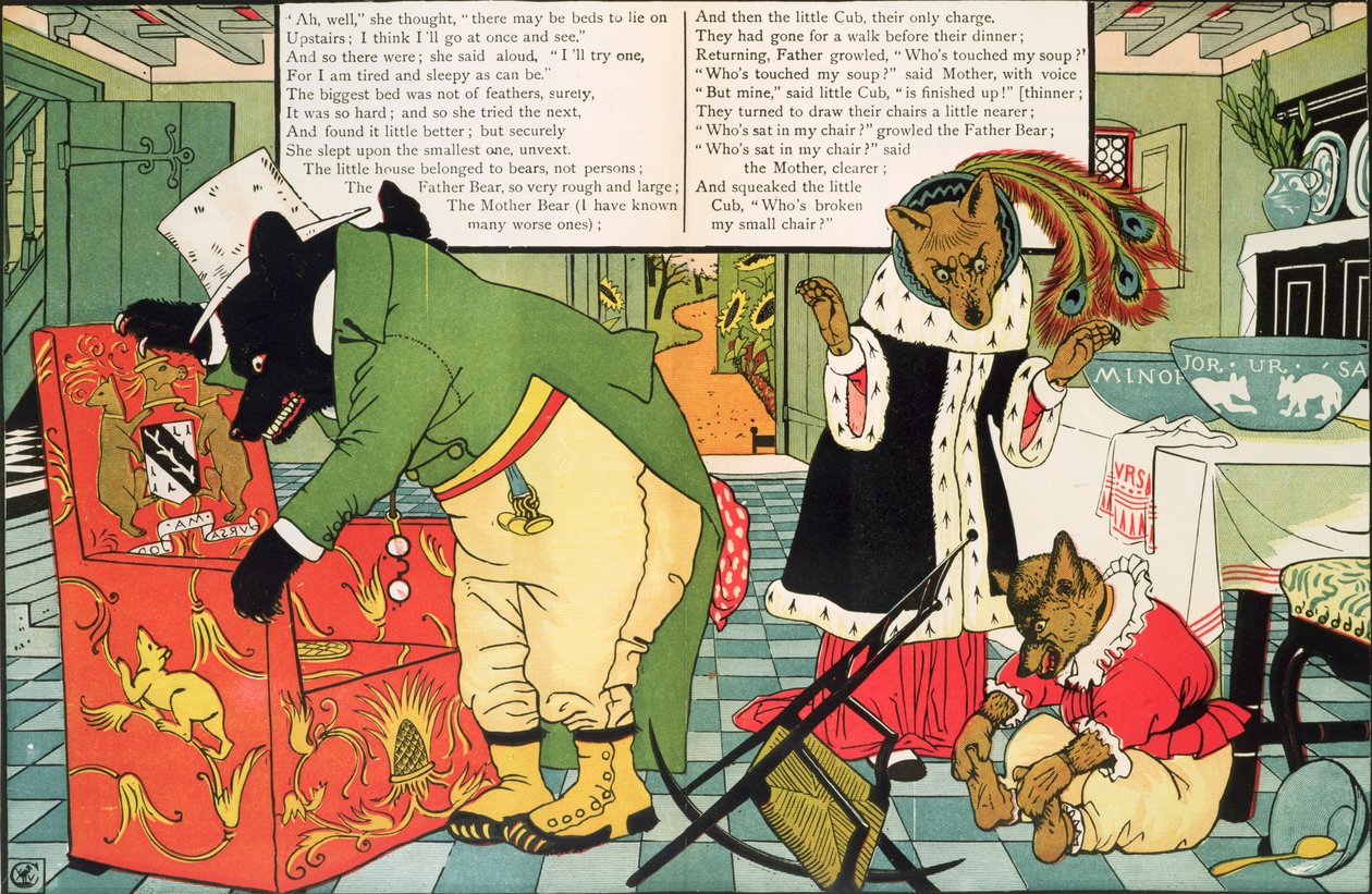Zlatovláska a tři medvědi od Walter Crane