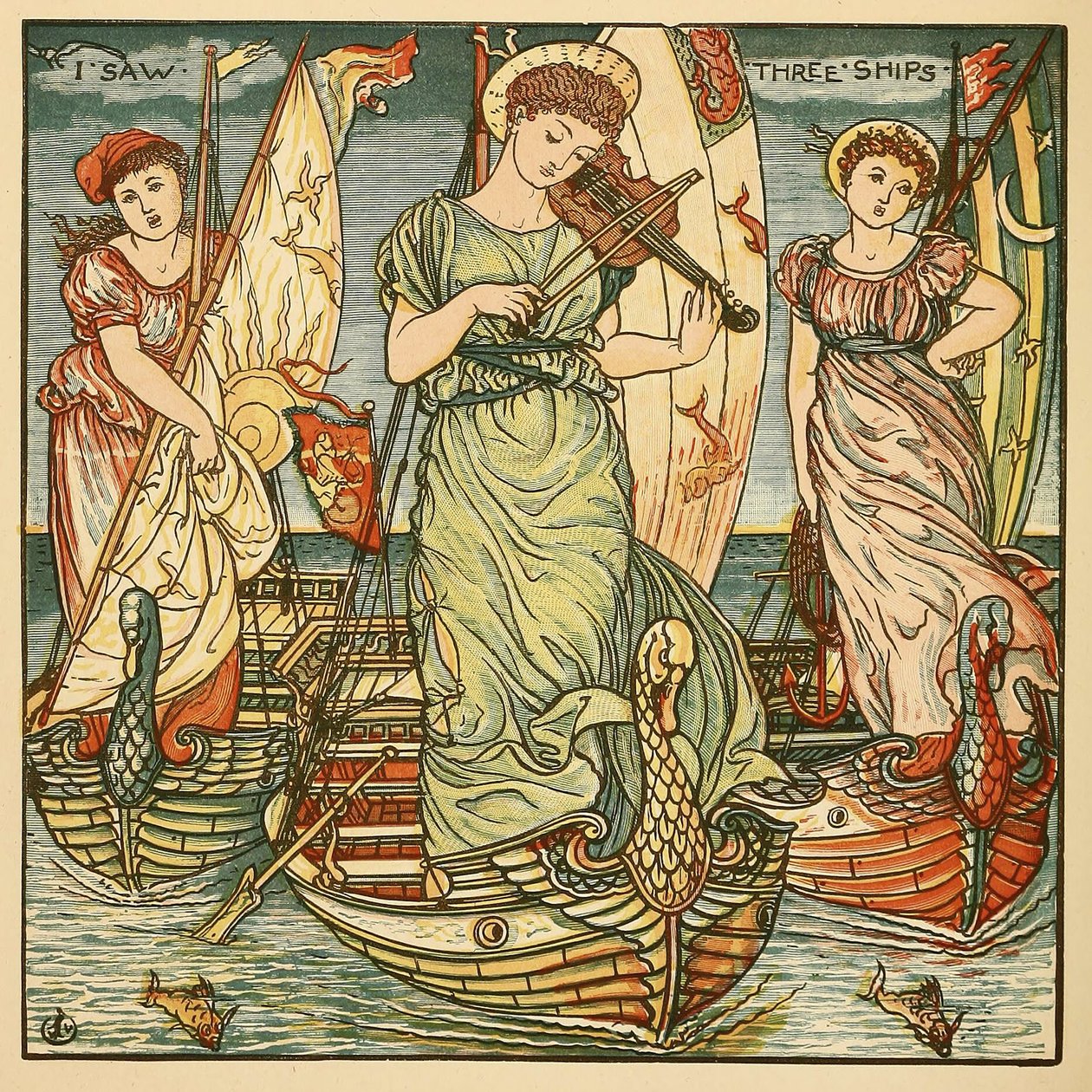 Viděl jsem tři lodě, z knihy Walter Crane