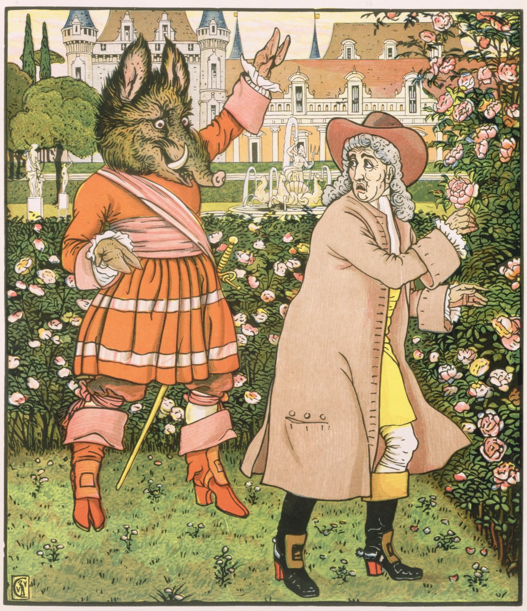 Ilustrace z Krásky a zvířete, 1901 od Walter Crane
