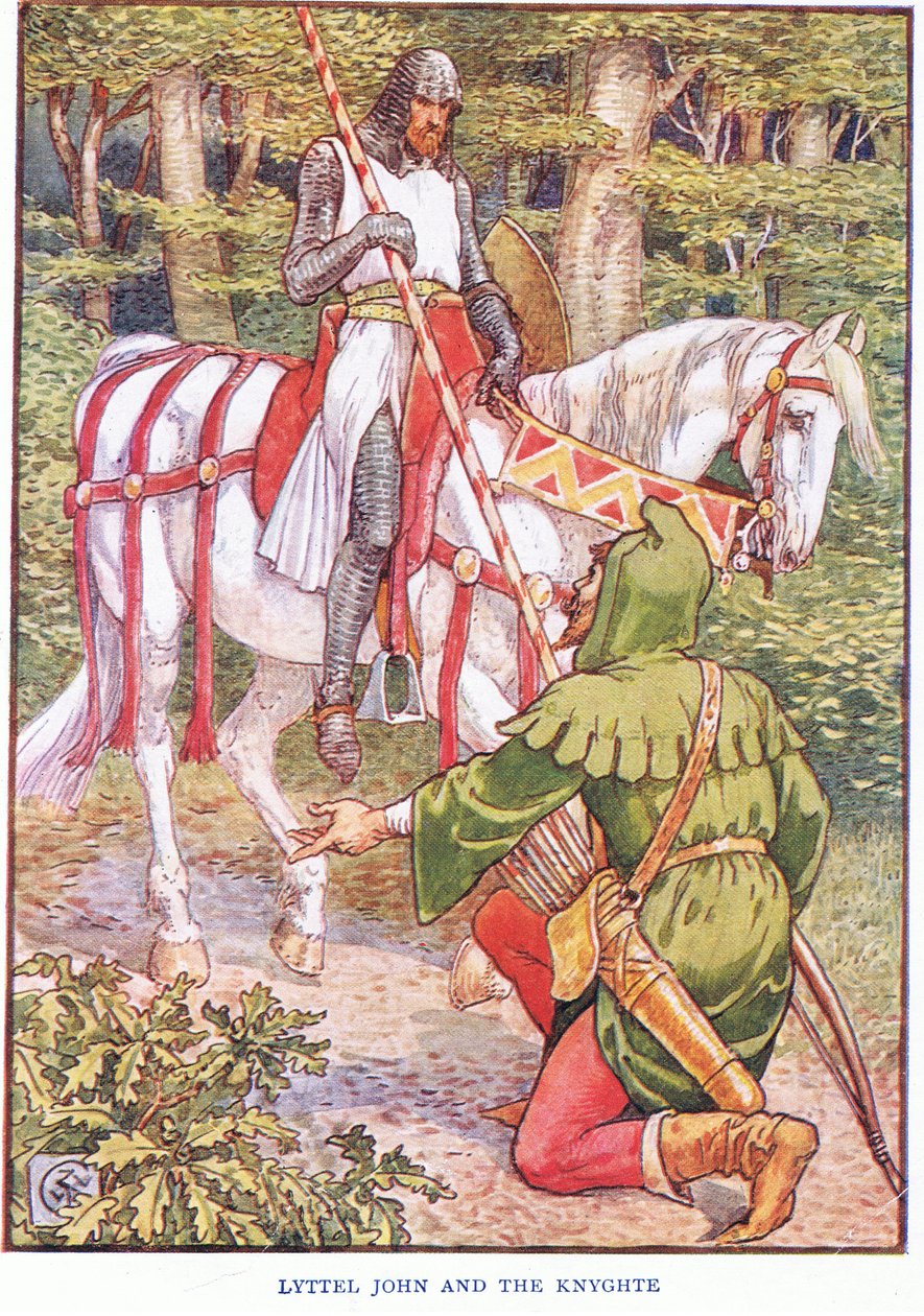 Malý John a rytíř, kolem roku 1920 od Walter Crane