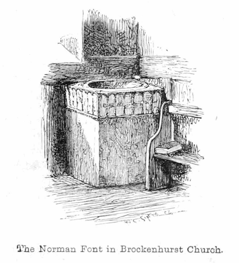 Normanské písmo v Brockenhurst Church od Walter Crane