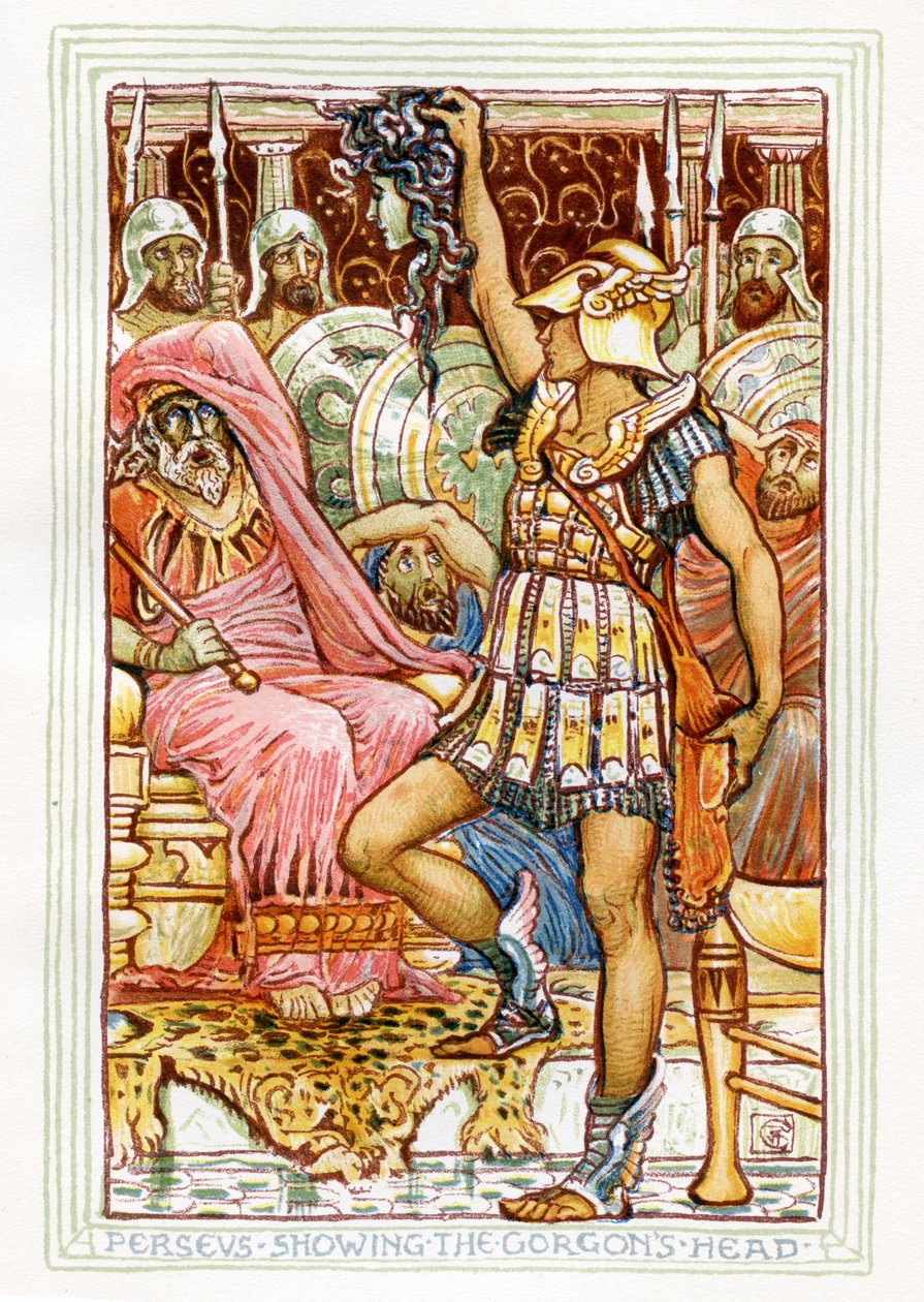 Perseus ukazuje hlavu Medúzy od Walter Crane