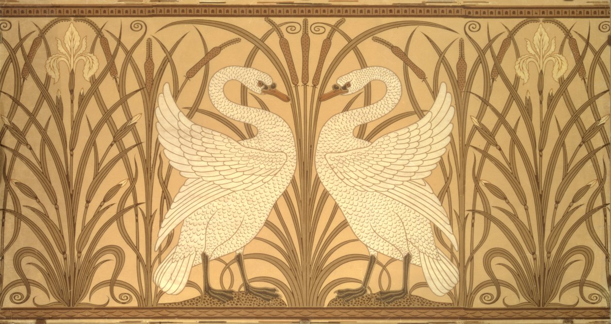 Design tapety Swan od Walter Crane