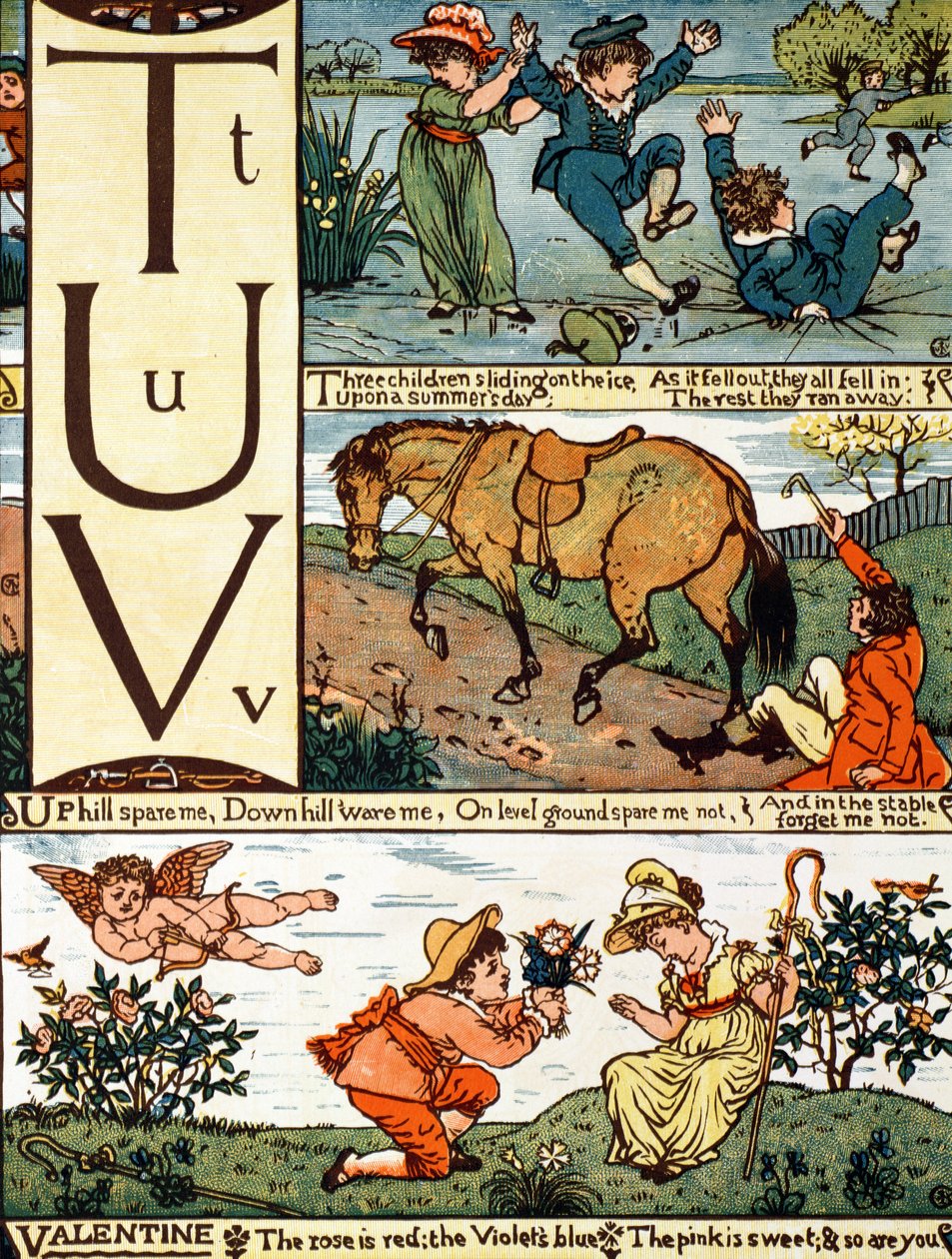 T až V z abecedy založené na starých říkankách od Walter Crane
