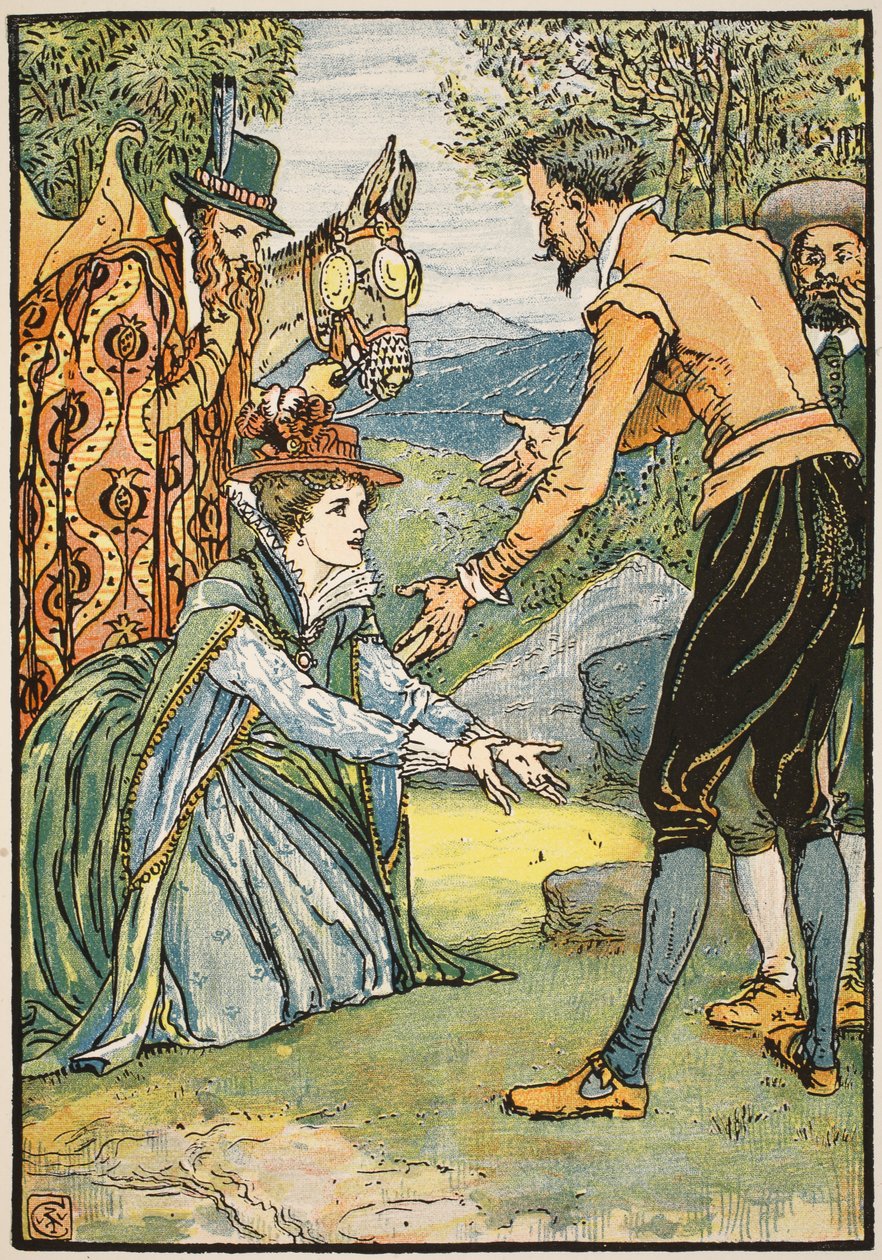 Setkání Dorothey a Dona Quijota, ilustrace z 