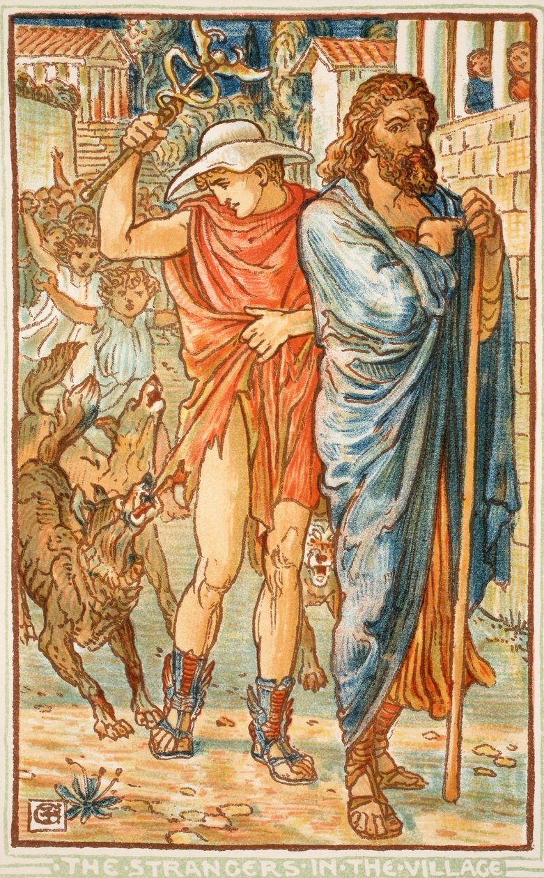 Cizinci ve vesnici, ilustrace z 