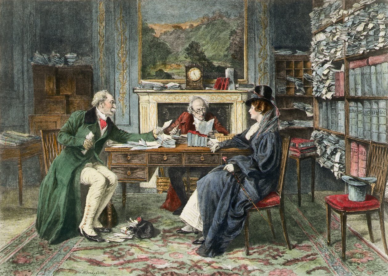 Porušení slibu, publikováno 1895 (akvatinta) od Walter Dendy Sadler