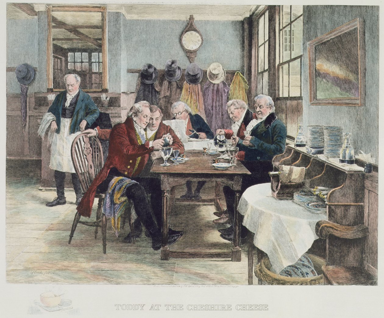 Toddy at the Cheshire Cheese, publikoval 1896 (akvatinta) od Walter Dendy Sadler