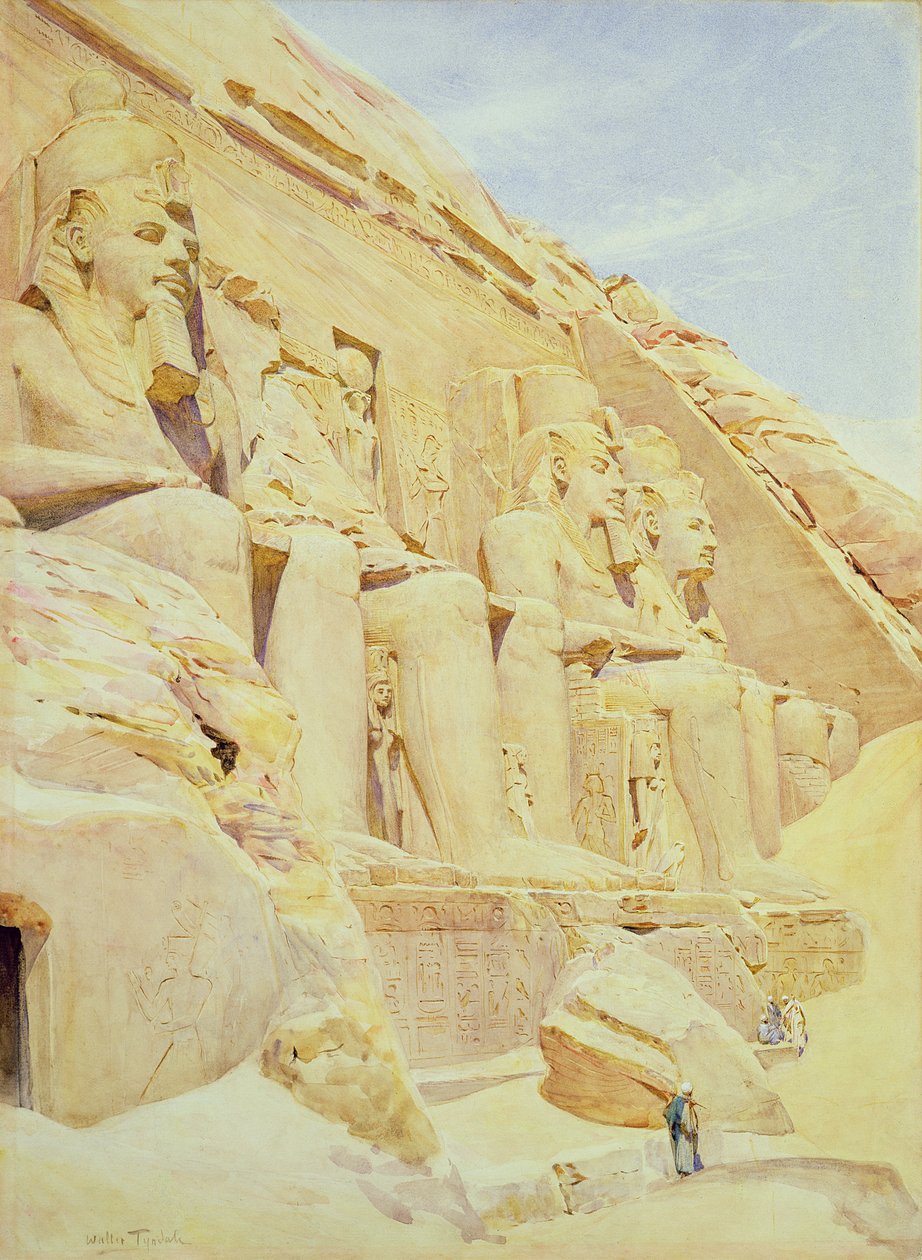 Abu Simbel, Horní Nil, Egypt (wc na papíře) od Walter Frederick Roofe Tyndale