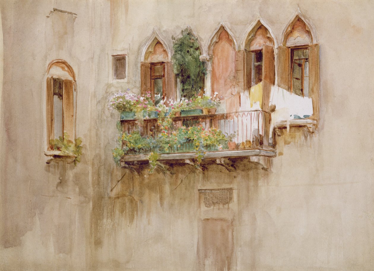 Benátský balkon (wc na papíře) od Walter Frederick Roofe Tyndale