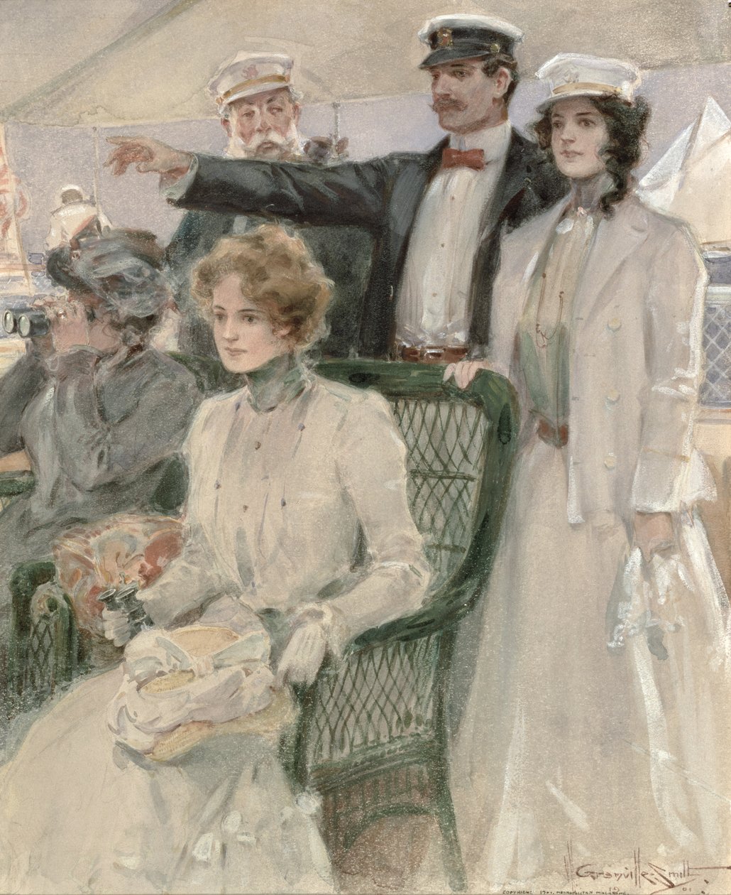 Na palubě lodi, 1901 (wc na ilustrační desce) od Walter Granville Smith