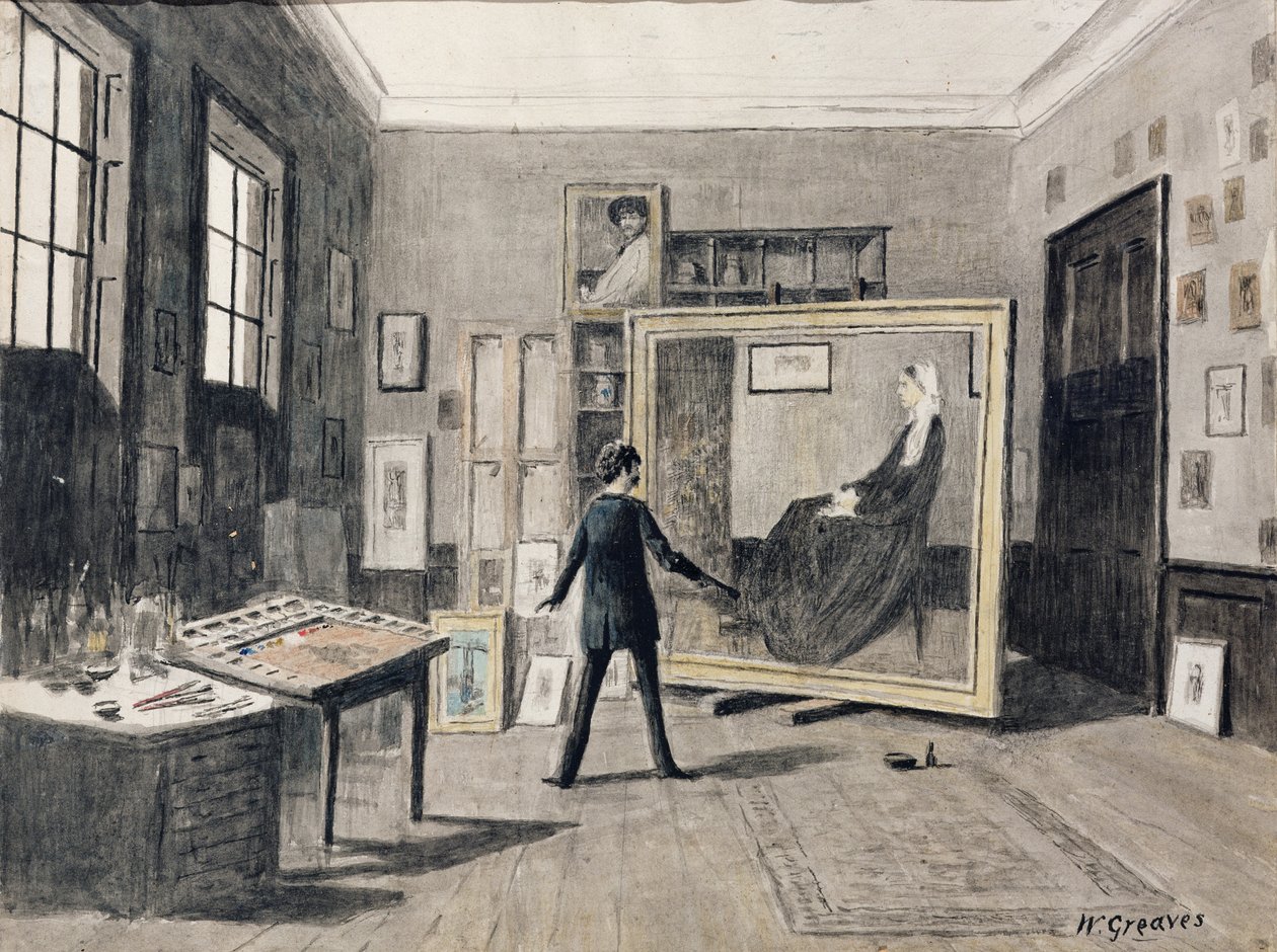 Whistler Painting ve svém ateliéru od Walter Greaves