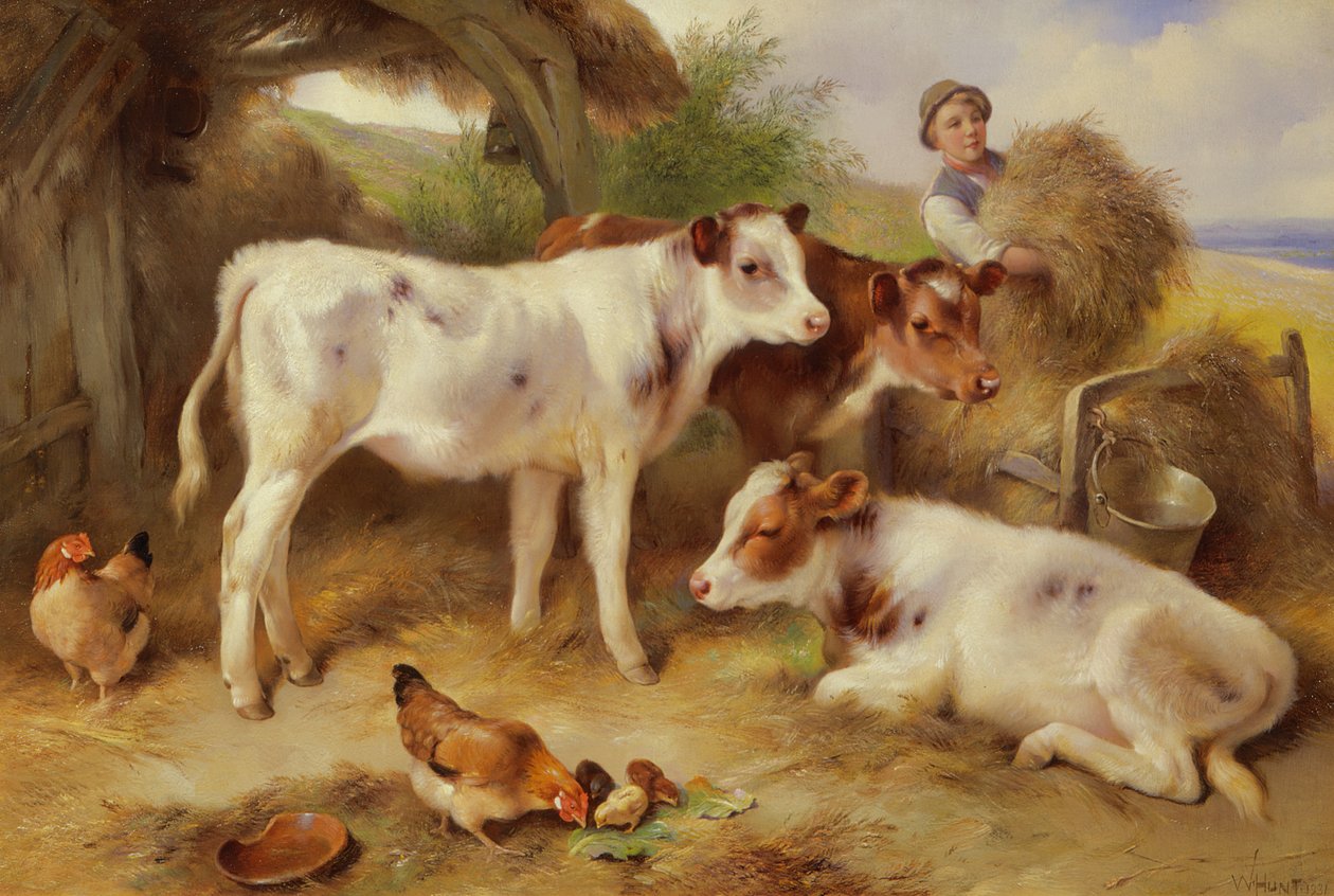 Krmení telat, 1931 od Walter Hunt
