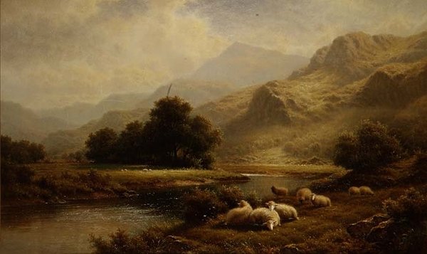 Pohled na Lledr, Severní Wales od Walter J. Watson