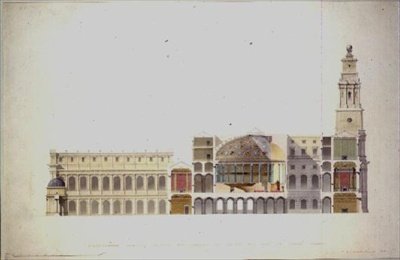 Navrhovaný design - House of Lords a Grand Court, 1841 (kresba wc) od Walter L.B. Granville