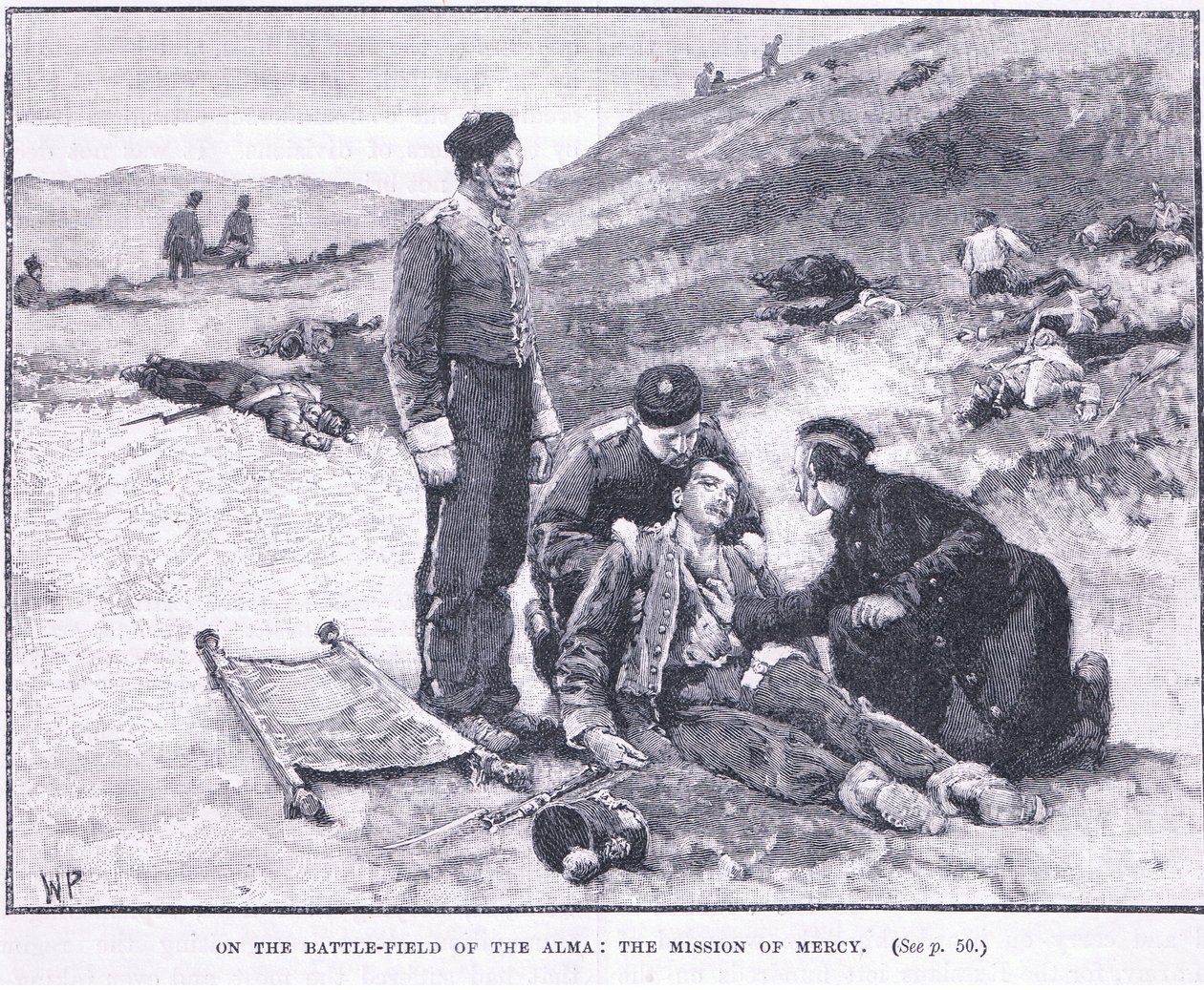 Na bitevním poli u Almy 1854: Poslání milosrdenství od Walter Paget