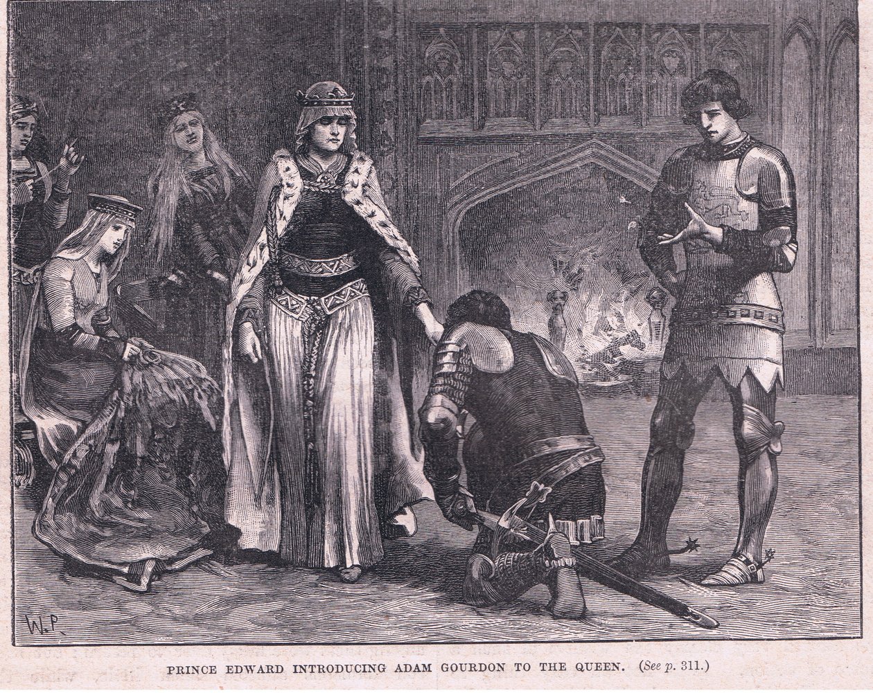 Princ Edward představuje královně AD am Gourdon AD 1270 od Walter Paget