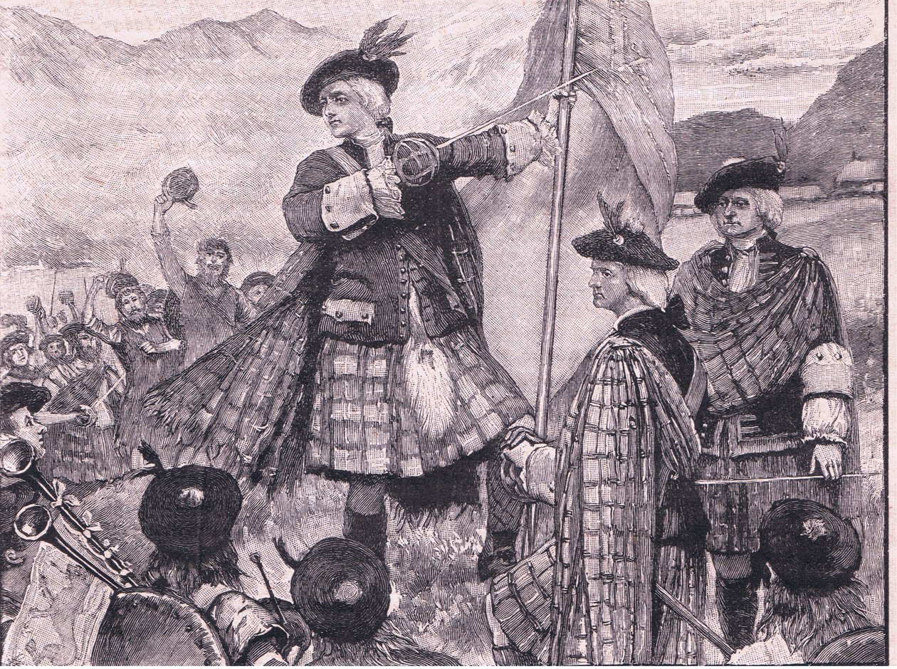 Hrabě z Mar zvýšil standard Pretender AD 1715 od Walter Paget