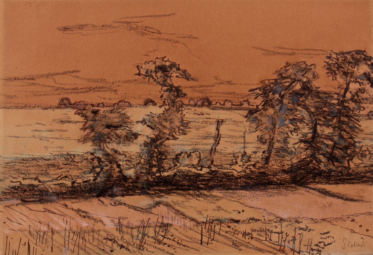 Chagford, Devon, 1916 (inkoust, wc a kvaš na papíře) od Walter Richard Sickert