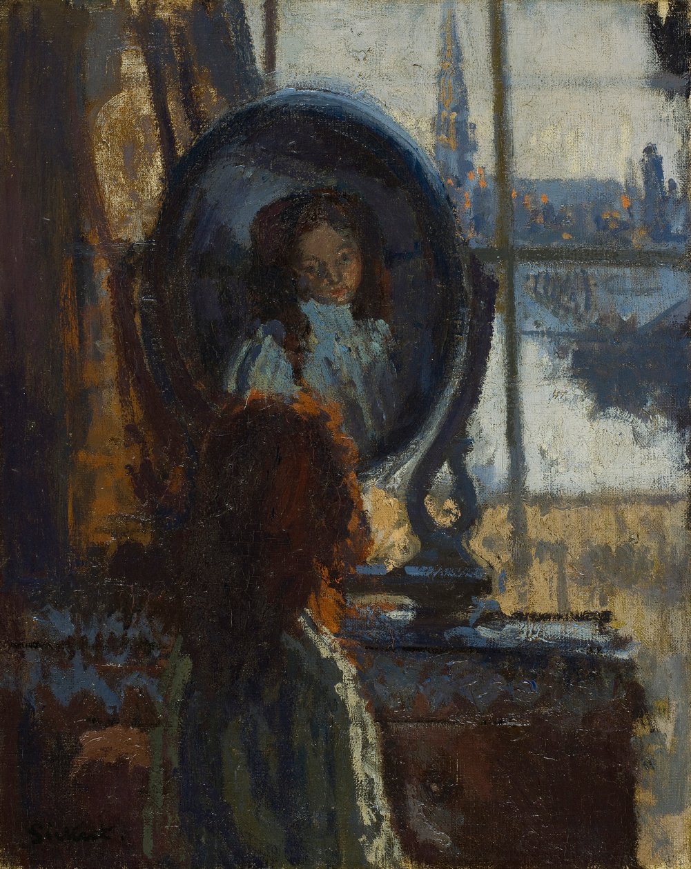 Dívka u zrcadla, malá Rachel, 1907 od Walter Richard Sickert