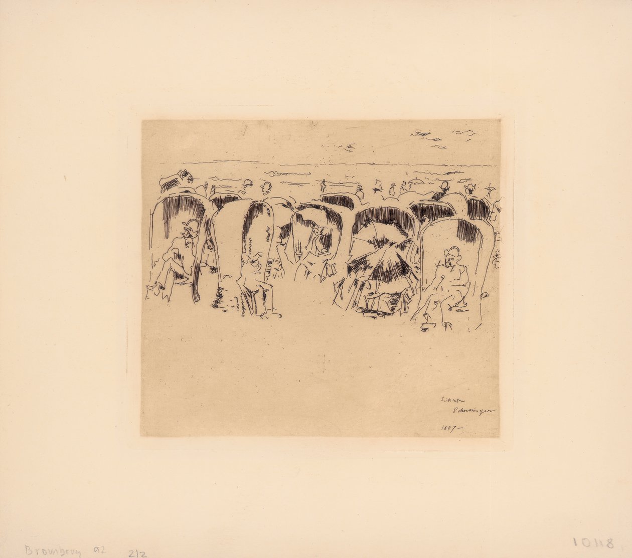 Scheveningen, Windstoelen na pláži, 1887 od Walter Richard Sickert