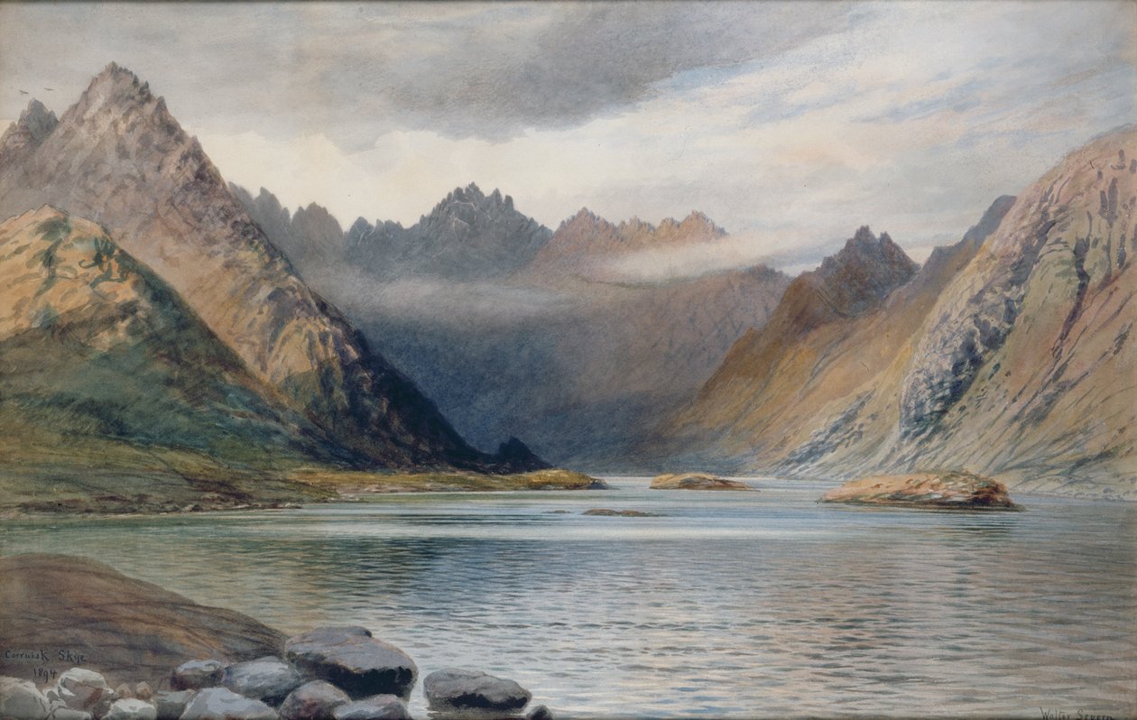 Loch severně od Hadriánova valu, 1894 (akvarel na papíře) od Walter Severn