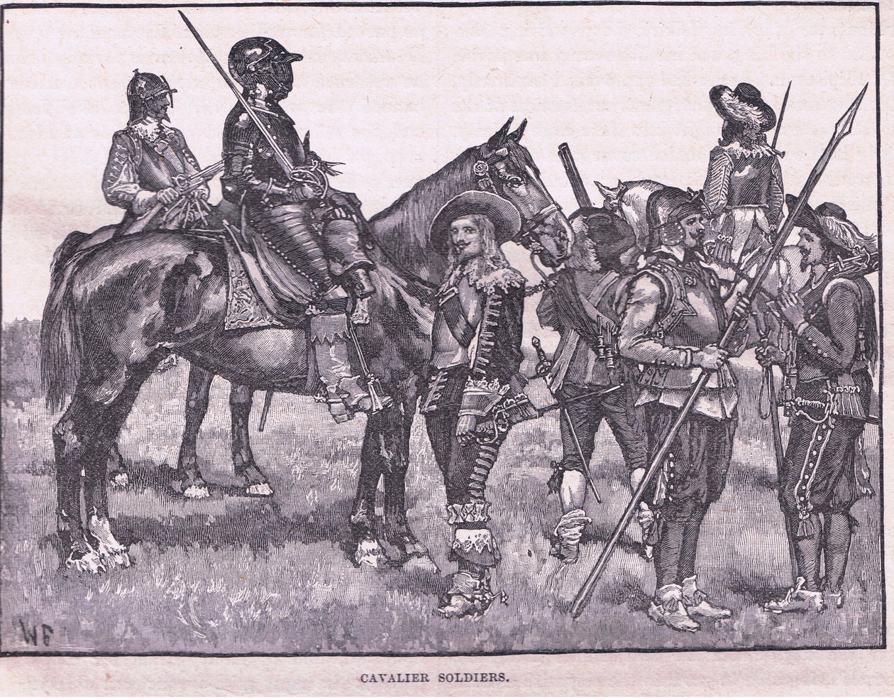 Kavalírští vojáci AD 1645 od Walter Stanley Paget