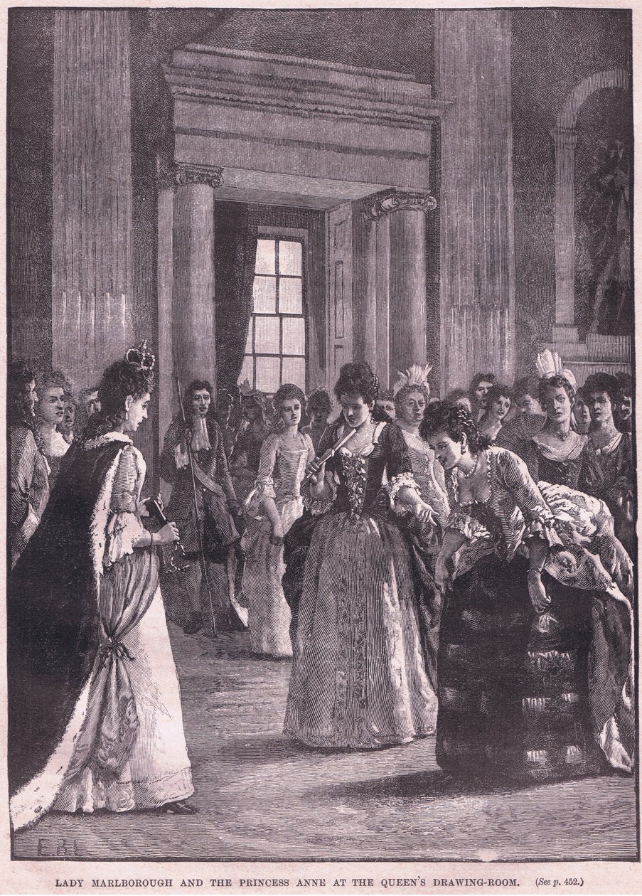 Lady Marlborough a princezna Anne v královnině salonu AD 1692 od Walter Stanley Paget