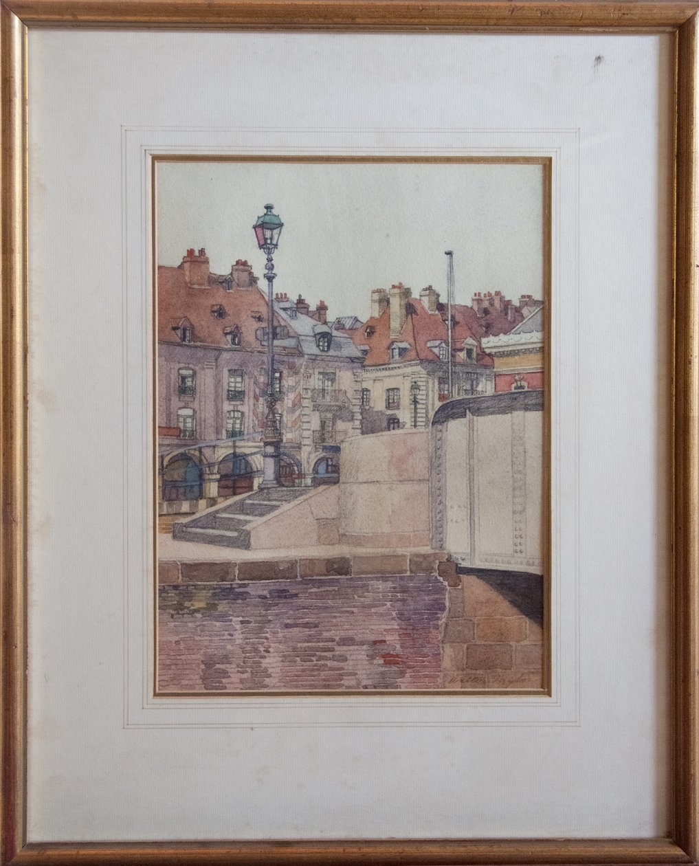 Quai Duquesne, Dieppe (pero a inkoust s wc na papíře) od Walter Taylor