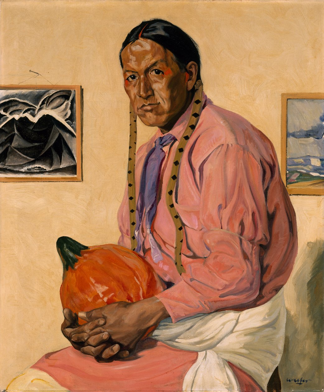 Portrét muže s dýní, c.1914-29 od Walter Ufer