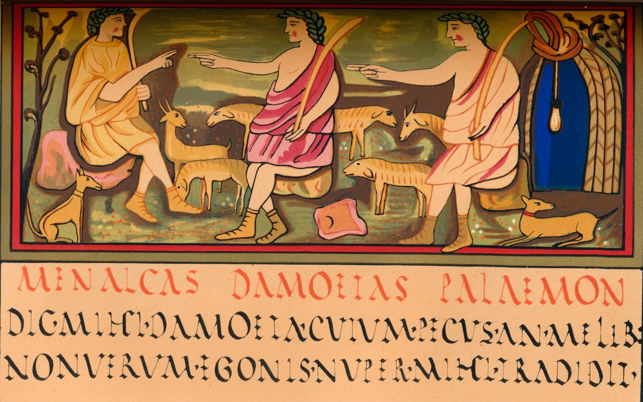Menalcas, Damoetas a Palaemon, 5. století, 1849 od Walter