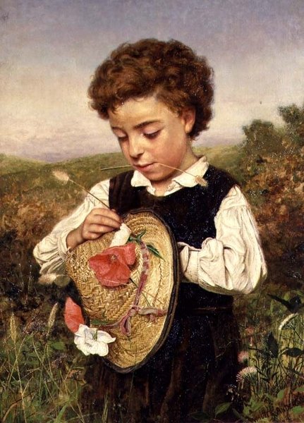 Slaměný klobouk (olej) od Walter Anderson