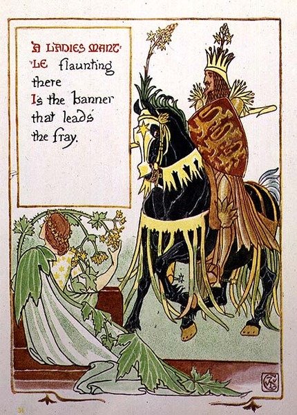 Dámský plášť z „Květinové fantazie ve staré anglické zahradě“ od Walter Crane