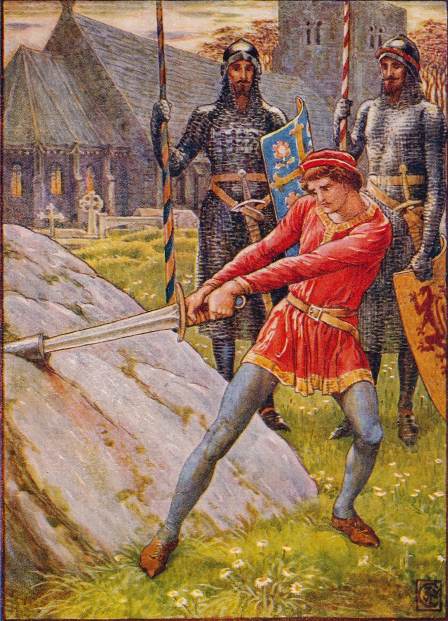 Arthur tasí meč z kamene, 1911. od Walter Crane